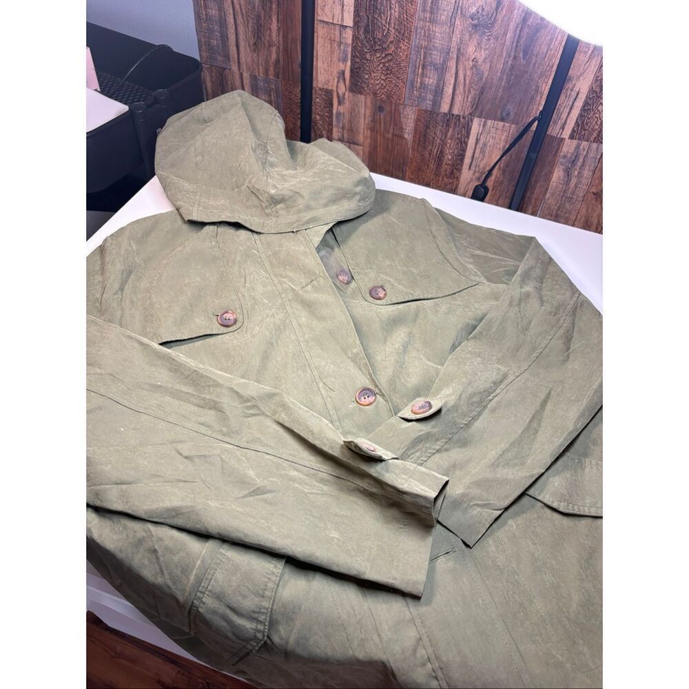 Mine Los Angeles Olive Hooded Jacket Womens Medium NWT